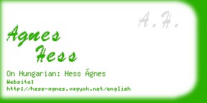agnes hess business card