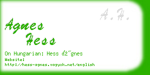 agnes hess business card